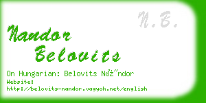 nandor belovits business card